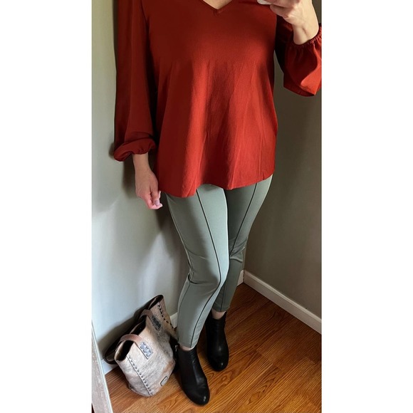 ST. JOHN Dami Dark Mint Green Womens Pull-on pants - Picture 1 of 16